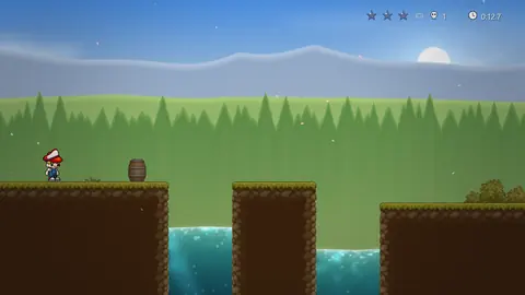 Sunfield: lining up a jump across the water
