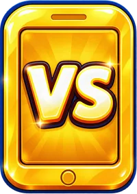 Gold VS phone icon for Ludo against the computer