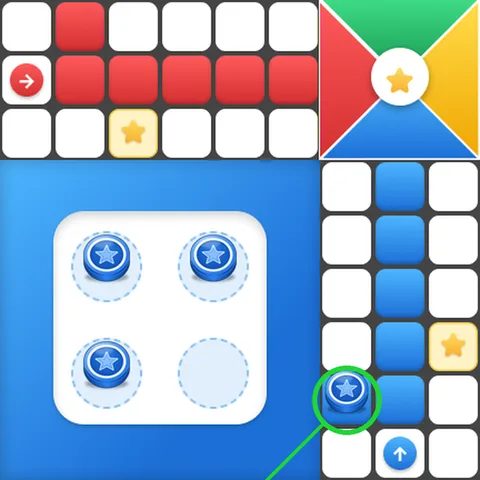 One Token Out board: each player starts with a token already on the track